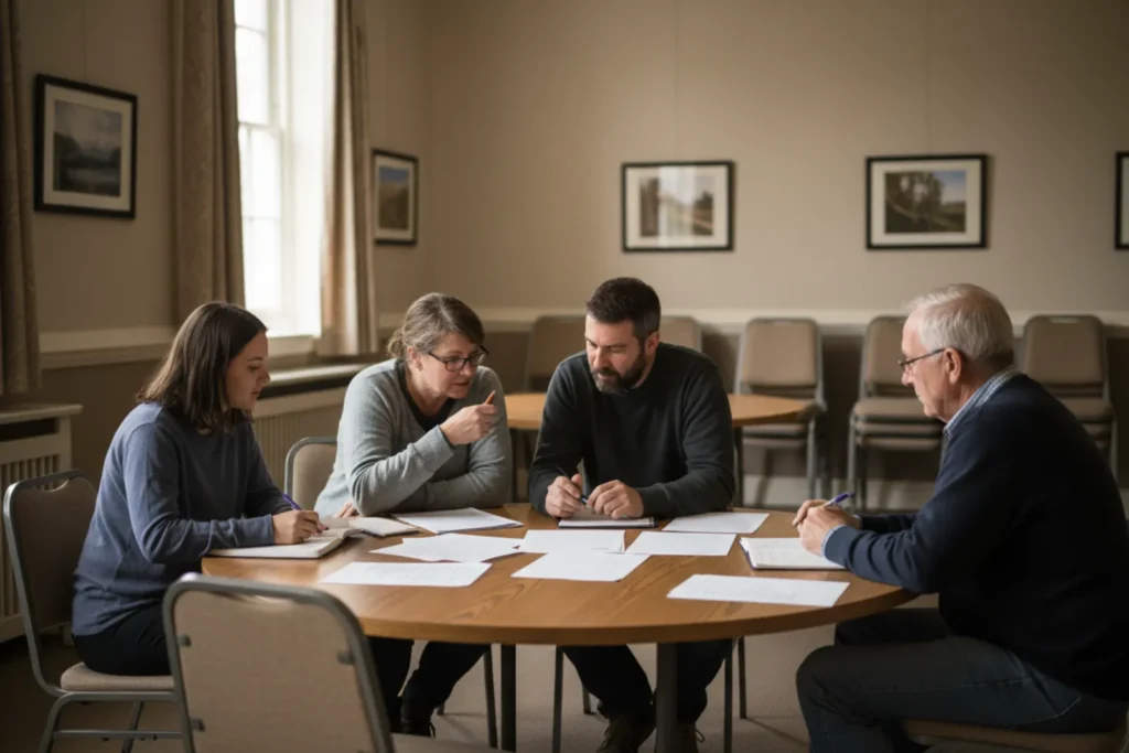 Reunion d un conseil d administration autour d une table ronde