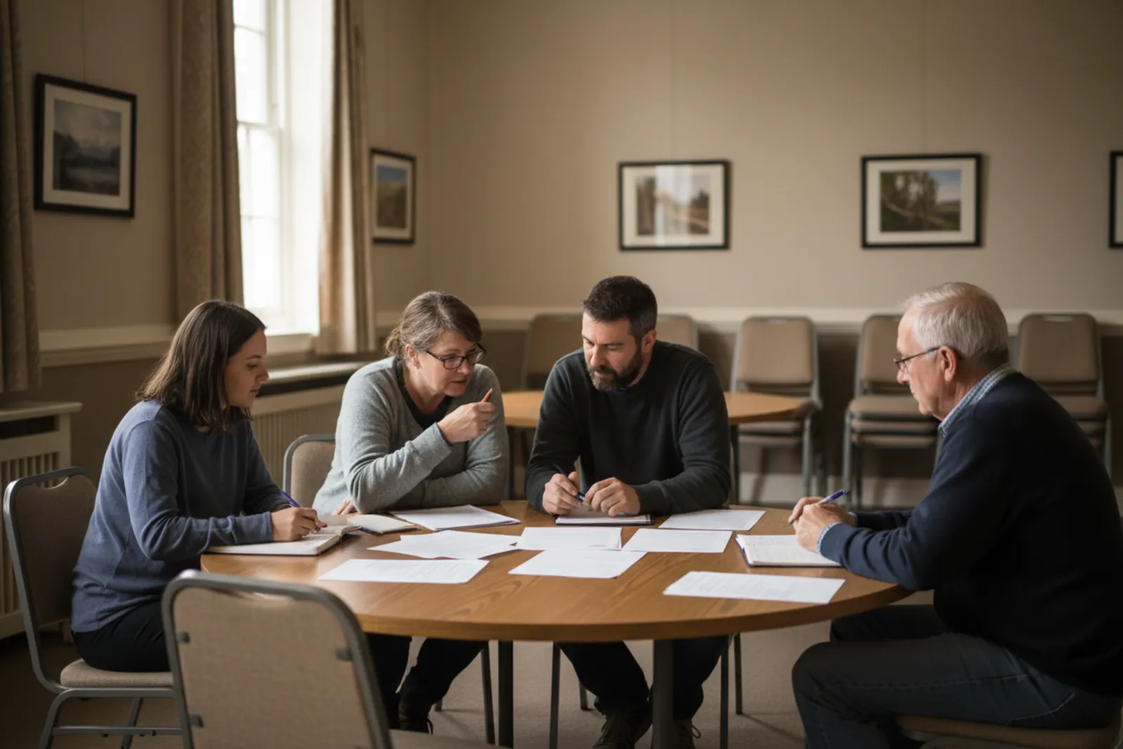 Reunion d un conseil d administration autour d une table ronde
