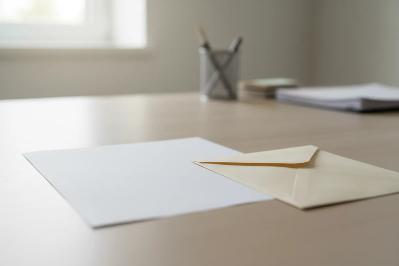 Formulaire de vote par correspondance et son enveloppe sur un bureau